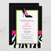独身最後の女友達パーティー 黒いヒールの招待状 招待状 (正面/裏面)
