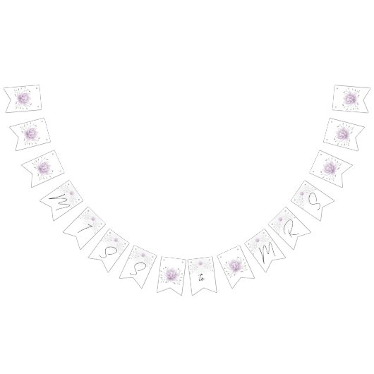 独身最後の女友達パーティー Miss to Mrs ピンクの蓮 バンティングフラッグ (全)