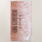 独身最後の女友達旅行 週末 ローズゴールド ビーチタオル (正面)