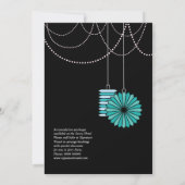 独身最後の女祭り 水色の紙のランタン 輪 招待状 (裏面)