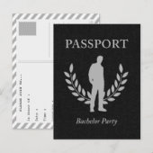 独身最後の旅のパスポート インビテーションポストカード (正面/裏面)