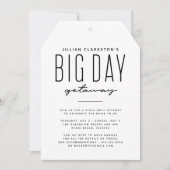 独身最後の旅のブラック＆ホワイト招待状 招待状 (正面)