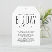 独身最後の旅のブラック＆ホワイト招待状 招待状 (スタンド正面)