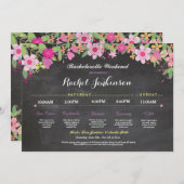 独身最後の旅の予定 結婚前のお祝い パーティーの予定をチョークでお知らせ (正面/裏面)