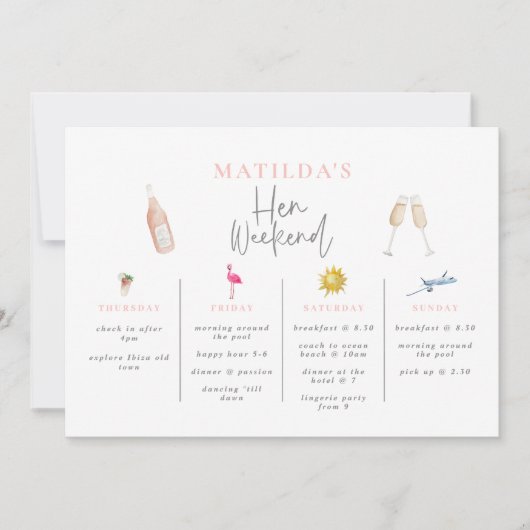 独身最後の水彩飲み物パーティーの招待状 招待状 (正面)