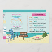 独身最後の湖での結婚式招待状の行程表 招待状 (正面/裏面)