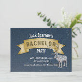 独身最後の男友達パーティー ゴールドリボン 星空の招待状 招待状 (スタンド正面)