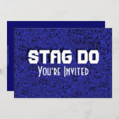 独身最後の男友達パーティー 青いテクスチャーの招待状 招待状 (正面/裏面)