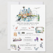 独身最後の週末の予定表 | シアトル 招待状 (正面)