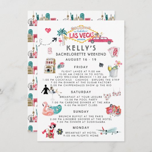 独身最後の週末の予定表 | ラスベガス (正面/裏面)