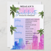 独身最後の週末の予定 | マイアミビーチ 招待状 (正面)