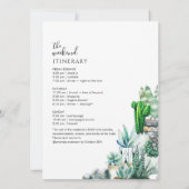 独身最後の週末パーティーと行程のサボテン 招待状 (裏面)