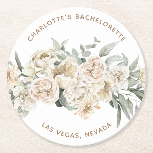 独身最後の週末パーティーの景品　オリジナルギフト ラウンドペーパーコースター (正面)