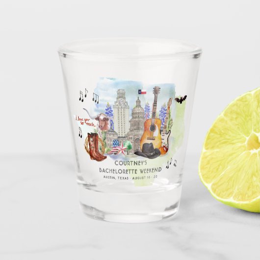 独身最後の週末パーティーの景品|テキサス州オースティン ショットグラス (正面)