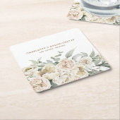 独身最後の週末パーティーの景品 - 個人的なギフト スクエアペーパーコースター (アングル)