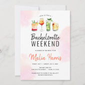 独身最後の週末予定　飲み物 招待状 (正面)