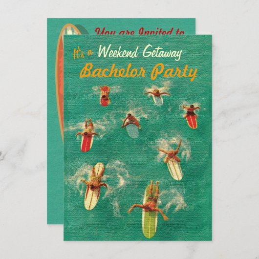 独身最後の週末旅行パーティーの招待状 招待状 (正面/裏面)