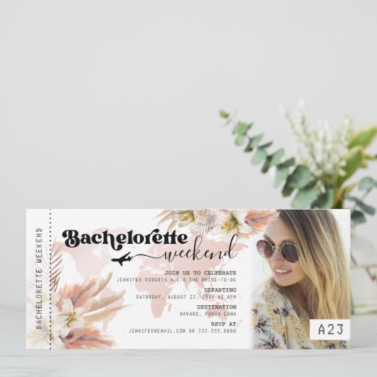 独身最後の週末旅行 搭乗券 招待状 (スタンド正面)