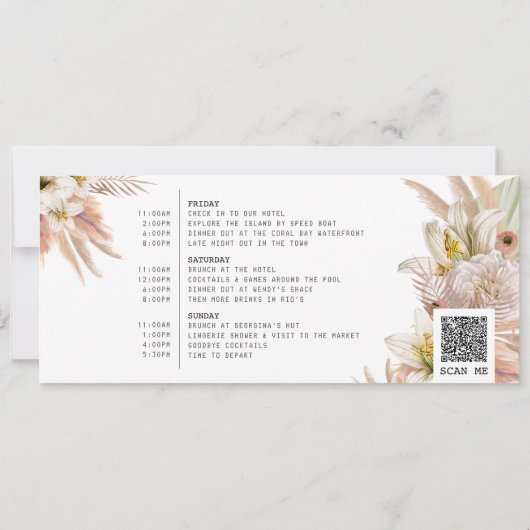 独身最後の週末旅行 搭乗券 招待状 (裏面)