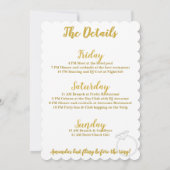 独身最後の週末計画 ゴールドグリッター 招待状 (裏面)