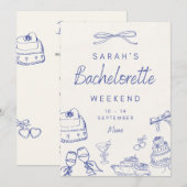 独身最後の週末　カスタマイズできる招待状 招待状 (正面/裏面)