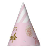 独身最後の週末 ピンク 熱帯のカスタマイズ パーティーハット (右)