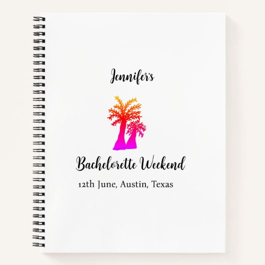 独身最後の週末 ヤシの木 クラブ 追加名 ノートブック (正面)