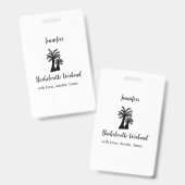 独身最後の週末 ヤシの木 クラブ 追加名 バッジ (正面＆裏面)