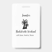 独身最後の週末 ヤシの木 クラブ 追加名 バッジ (裏面)