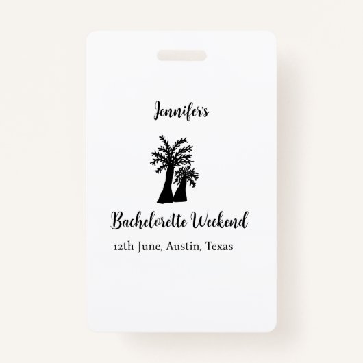 独身最後の週末 ヤシの木 クラブ 追加名 バッジ (正面)