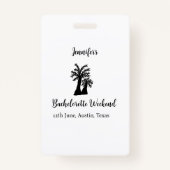 独身最後の週末 ヤシの木 クラブ 追加名 バッジ (裏面)