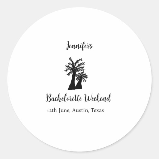 独身最後の週末 ヤシの木 クラブ 追加名 ラウンドシール (正面)