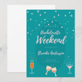 独身最後の週末 ワインツアー予定 招待状 (正面/裏面)