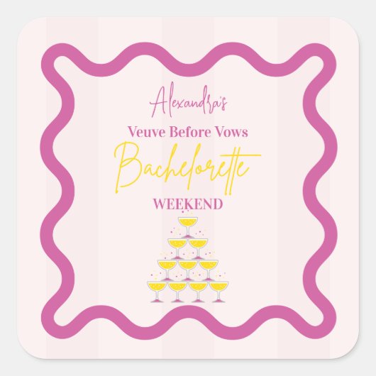 独身最後の週末 ヴィーブビフォアボウズ バチェロレッテウィークエンド スクエアシール (正面)