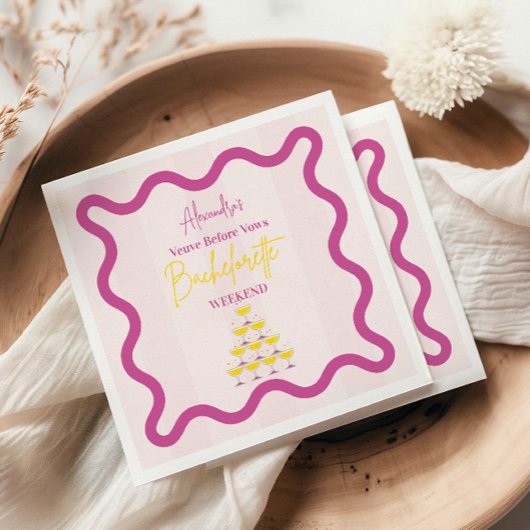 独身最後の週末 ヴィーブビフォアボウズ バチェロレッテウィークエンド スタンダードカクテルナプキン