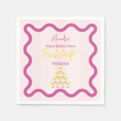 独身最後の週末 ヴィーブビフォアボウズ バチェロレッテウィークエンド スタンダードカクテルナプキン (正面)