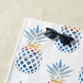 独身最後の週末 白 青 パイナップル ビーチタオル (インサイチュ)