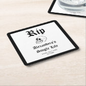 独身生活 RIP 死ぬまで私たちパーティー バチェロレッテ スクエアペーパーコースター (アングル)