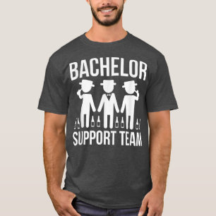 独身男性を支援するチーム 結婚前の独身男性パーティー ウェディング Tシャツ