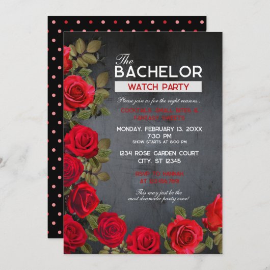 独身者パーティー招待状 5" x 7" (黒) I 招待状 (正面/裏面)