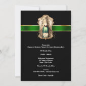 独身退職誕生日ワイきらめくンシック 招待状 (裏面)