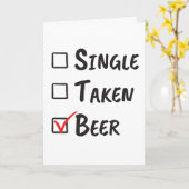 独身 彼女募集中 ビール好き 恋愛ステータス 面白い カード (黄色い花)