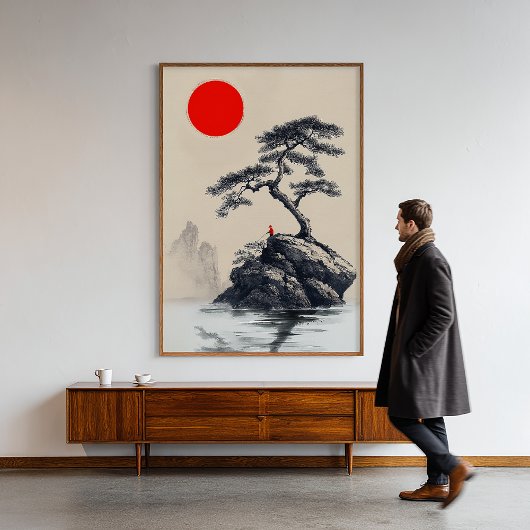 独静か定 – インクランドスケープアート – Zen Decor フォトプリント