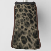 狭いベージュストライプのと奇妙な暗い円 ゴルフヘッドカバー (回転90)