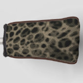 狭いベージュストライプのと奇妙な暗い円 ゴルフヘッドカバー (正面)