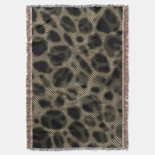 狭いベージュストライプのと奇妙な暗い円 スローブランケット (正面縦)