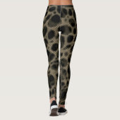 狭いベージュストライプのと奇妙な暗い円 レギンス (裏面)