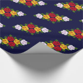 狭いボートのばら色パターン ラッピングペーパー (角)