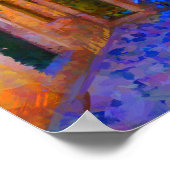 狭い通りでタオルミーナイタリアイエローパープルアート ポスター (角)