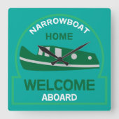 狭小舟 – アクセサリ – 運河ボートの贈り物 スクエア壁時計 (正面)